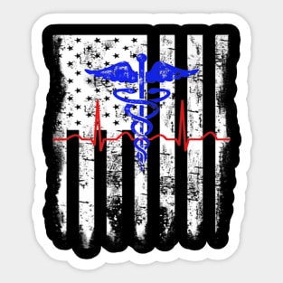 American Nurse Usa Flag Doctor Sticker